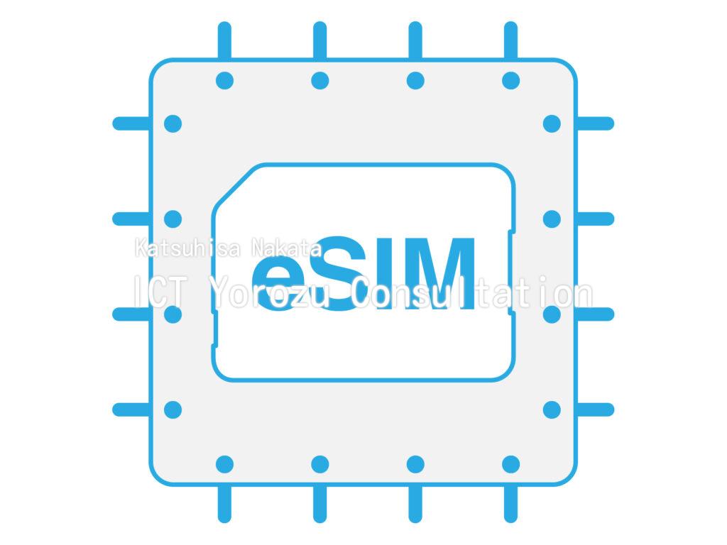 Stock illustrations : eSIM (Blue / wiring / with eSIM characters)