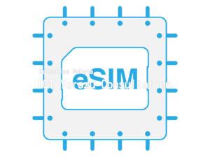 Stock illustrations for eSIM (Blue / wiring / with eSIM characters)