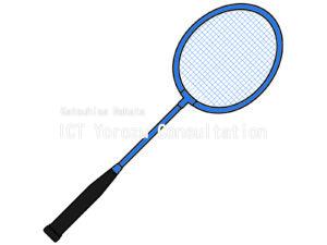 Stock illustrations for Badminton (Blue Racket)