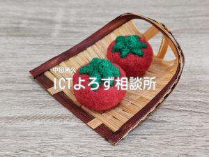 Stock Photos for ざるに乗せたトマト（2個）：羊毛シリーズ